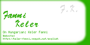 fanni keler business card